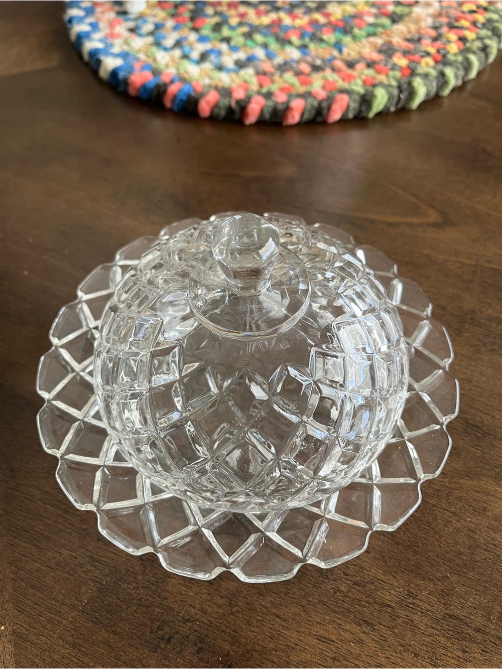 Anchor Hocking Wexford Covered Butter Dish - Depression glass
